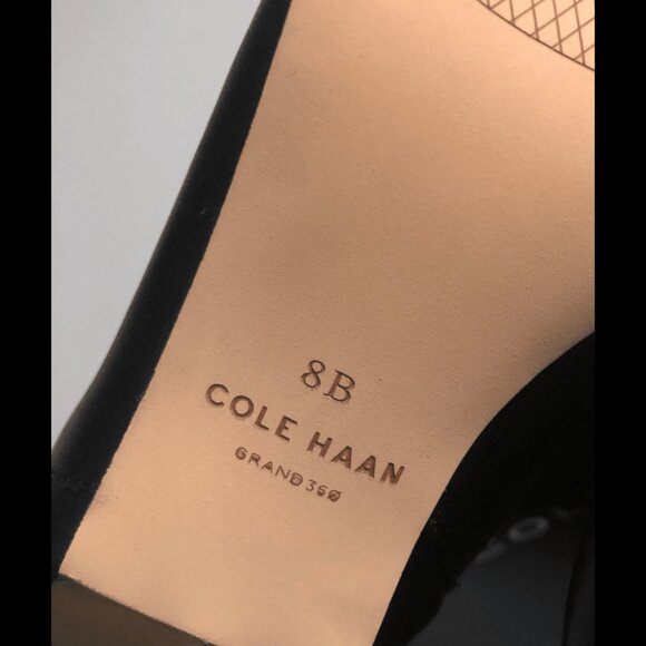 Cole Haan Elena Tall Boots 8B – Black Leather, Block Heel, Pointed Toe, Stretch - Picture 7 of 7